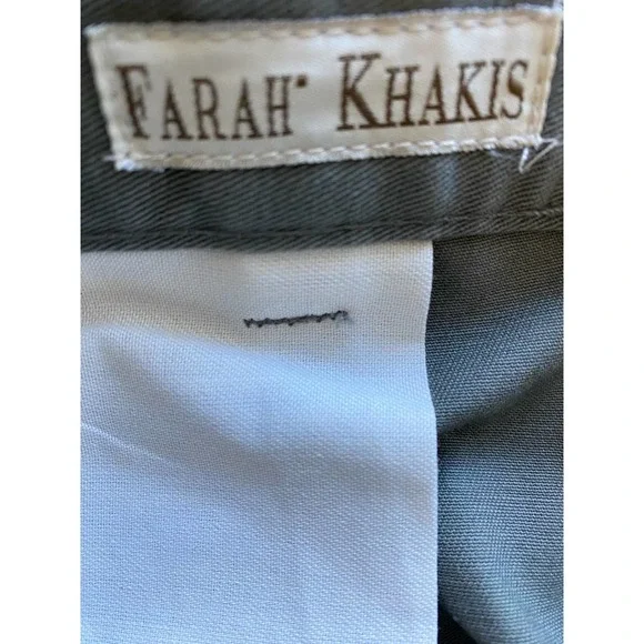 NEW Farah Khakis Dress Pants Mens 36x30 Brown Pleated Front Trousers Business - Picture 4 of 4